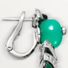 Ohrringe „Geometrie & Contrastes“, Chrysopras, Pavé