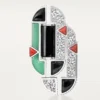 Ohrringe „Geometrie & Contrastes“, Chrysopras, Pavé