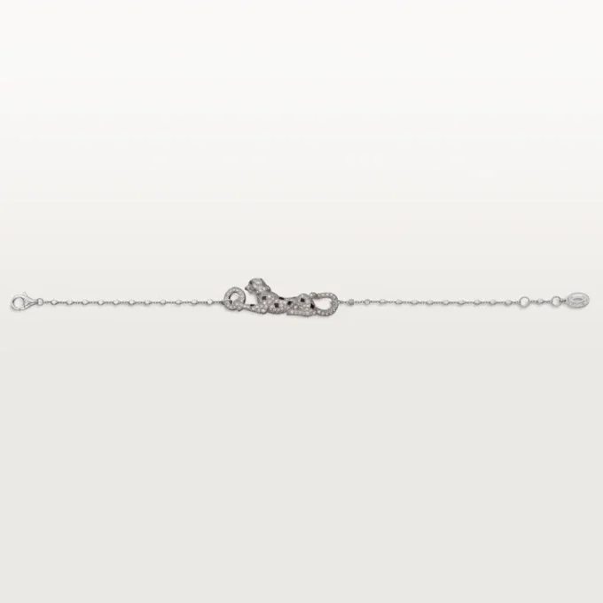 Panthere De Cartier Armband, an Kette, halb gepavé