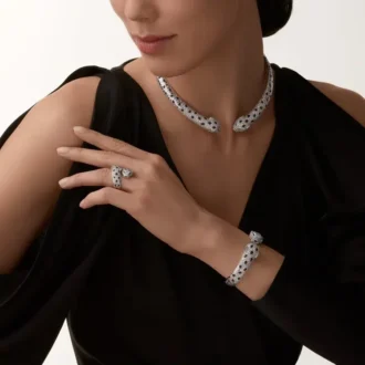 Panthere De Cartier Torque-Halskette, gelenkig, mit Pavé-Fassung