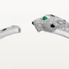 Panthere De Cartier Armband, mittleres Modell, halb pavé-besetzt