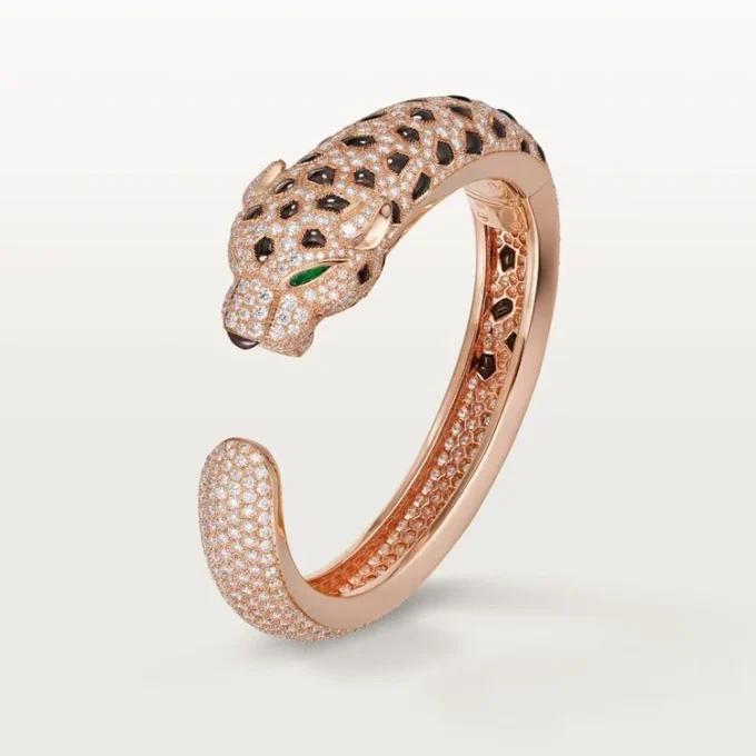 Panthere De Cartier Armband, Obsidian, pavé-gefasst