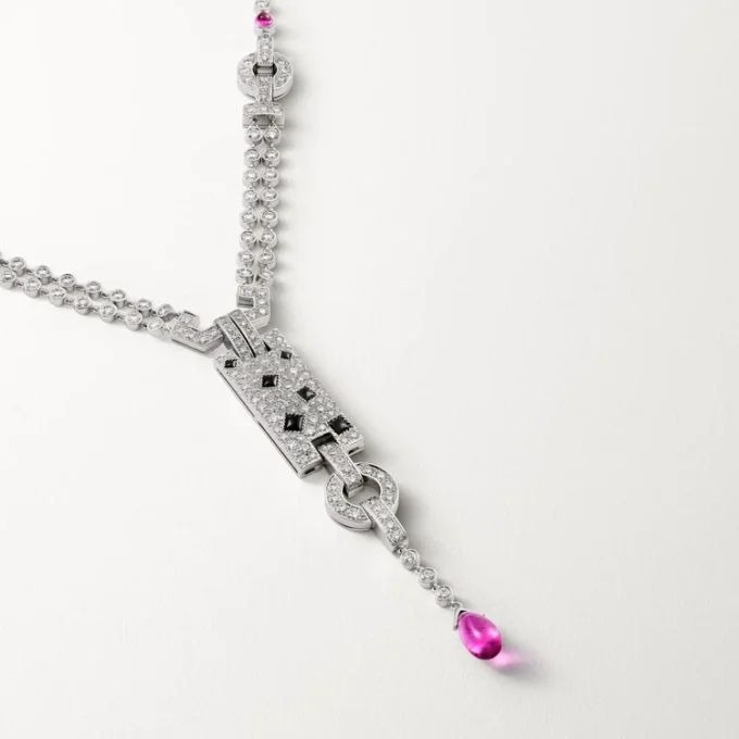 Panthere de Cartier Halskette, Rubellit, Pavé