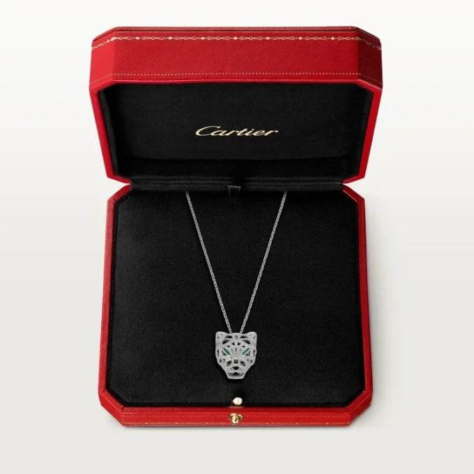 Panthere De Cartier Halskette – Weißgold, Smaragde, Diamanten, Onyx – Cartier