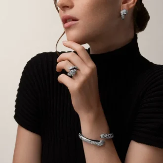 Panthere De Cartier Ring, schwarzer Lack, pavé-besetzt