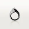 Panthere De Cartier Ring, schwarzer Lack, pavé-besetzt