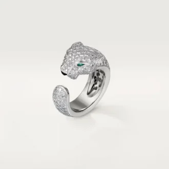 Panthere De Cartier Ring – Weißgold, Diamanten, Smaragde, Onyx – Cartier