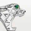 Panthere De Cartier Ring – Weißgold ohne Rhodinierung, Tsavorit-Granate, Onyx – Cartier