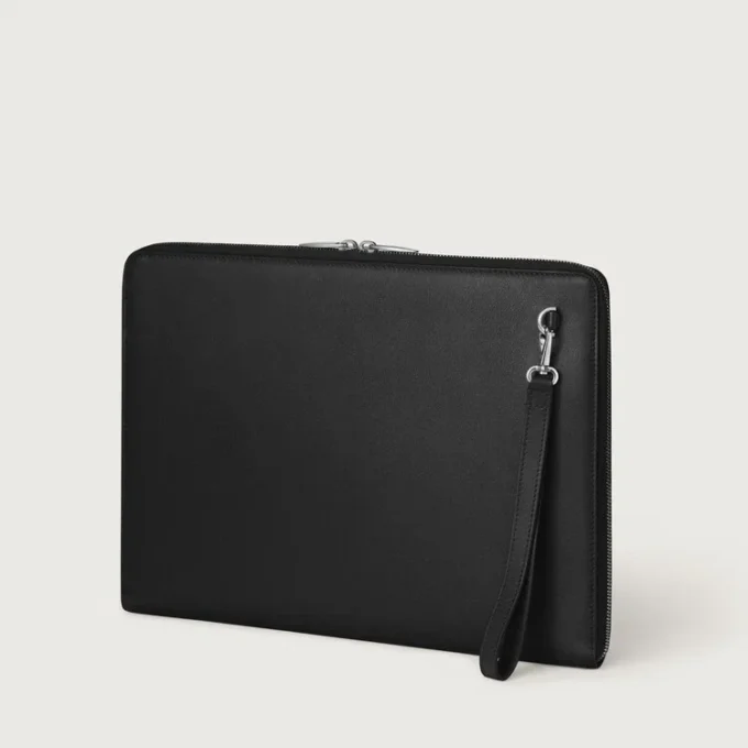Portfolio, Must de Cartier – Schwarzes Kalbsleder, Palladium-Finish – Cartier