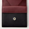 Quadratisches Portemonnaie, Must de Cartier – Schwarzes Kalbsleder, Edelstahl-Finish – Cartier