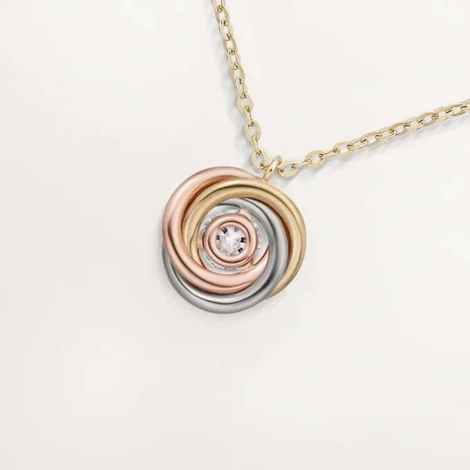 Trinity-Anhänger, 1 Diamant, pavé-gefasst