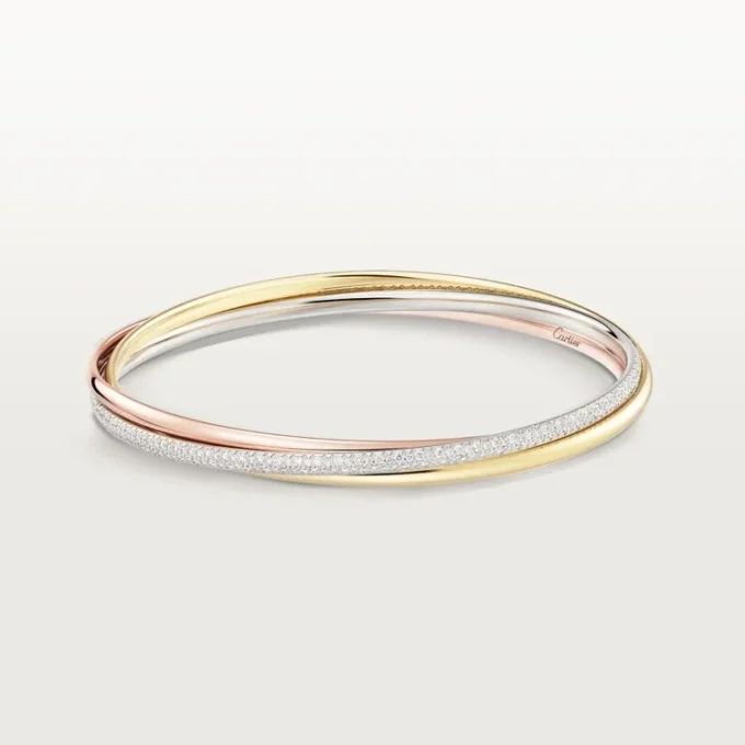 Trinity-Armband, kleines Modell, halb pavé-besetzt