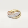 Trinity-Ring, großes Modell, mit Pavé-Fassung