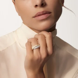 Trinity-Ring, großes Modell, mit Pavé-Fassung
