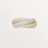 Trinity-Ring, großes Modell, mit Pavé-Fassung