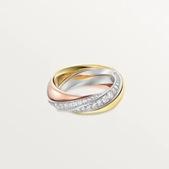 Trinity-Ring, halb pavé-besetzt