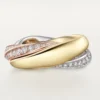 Trinity-Ring, halb pavé-besetzt