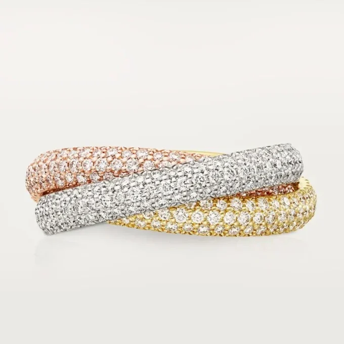 Trinity-Ring, klassisches Modell, mit Pavé-Fassung