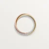 Trinity-Ring, kleines Modell, halb pavé-besetzt