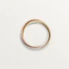 Trinity-Ring, kleines Modell, mit Pavé-Besatz