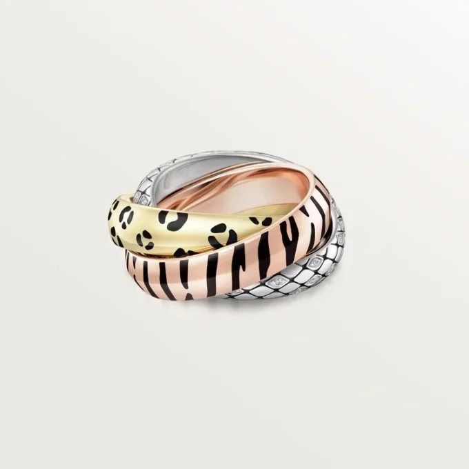 Trinity-Ring, Lack, halb gepavé