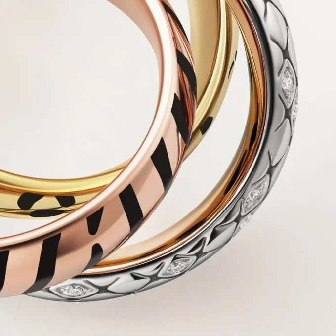 Trinity-Ring, Lack, halb gepavé